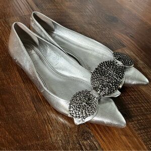 Tory Burch Silver Flats